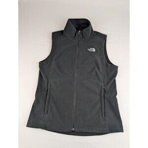 Women's M The North Face Black Full Zip Embroidered Logo Softshell Vest